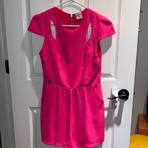 Hot pink short romper